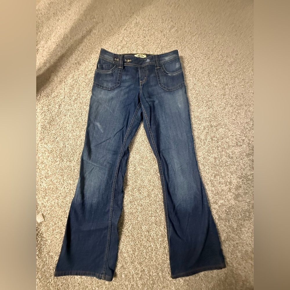 Vintage LEI Ashley Trouble Low Rise Flare Jeans – Medium Wash – Junior 9 y2k